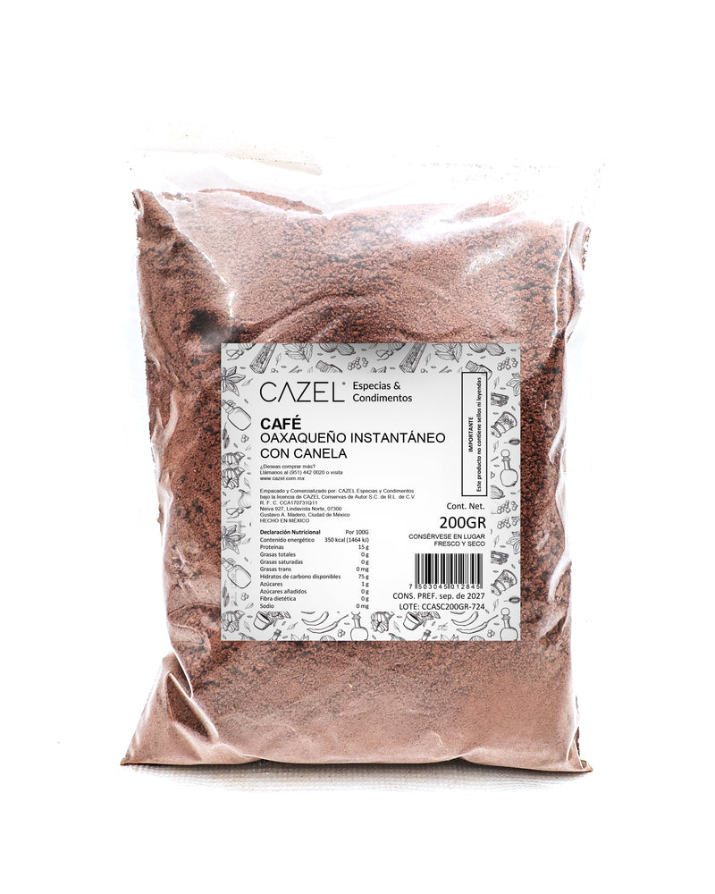 Café Oaxaqueño Soluble Instantáneo con Canela 200gr