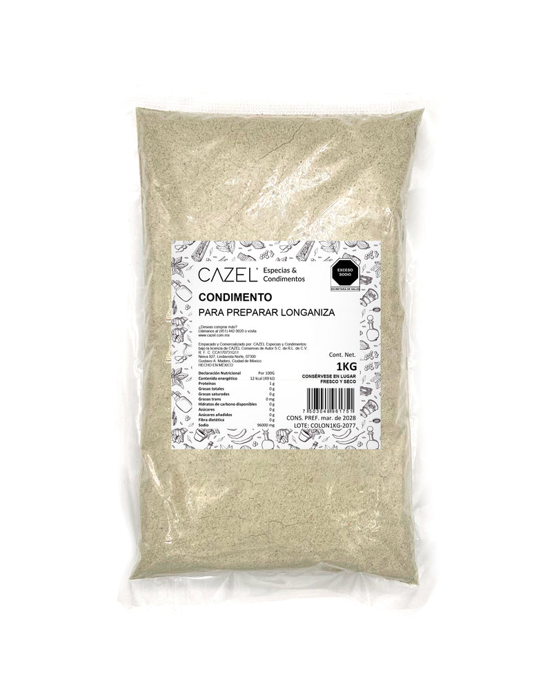 Condimento Para Hacer Longaniza Natural En Polvo 1kg