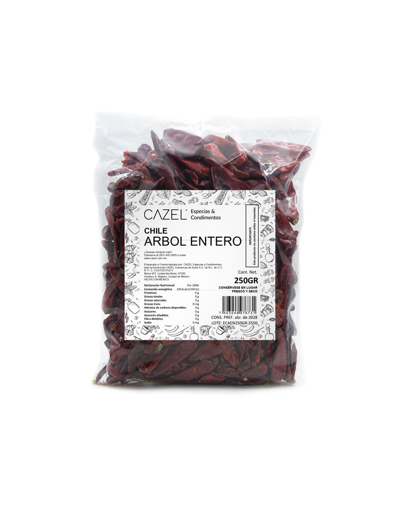 Chile de Árbol Entero 250GR