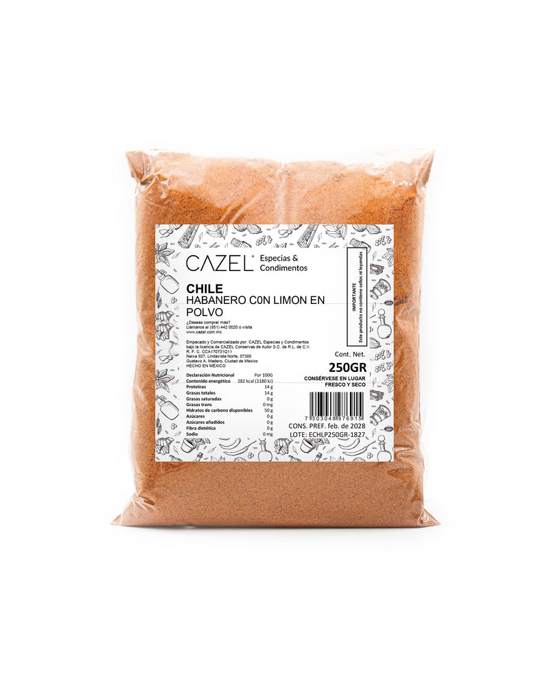 Chile Habanero con Limón en Polvo 250GR