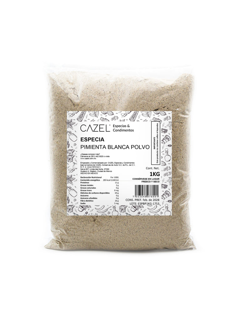 Pimienta Blanca en Polvo 1KG