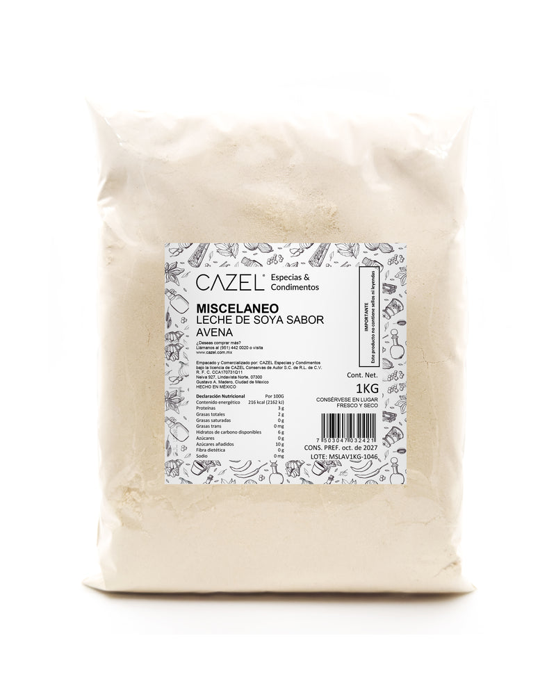 Leche De Soya En Polvo Sabor Avena 1kg